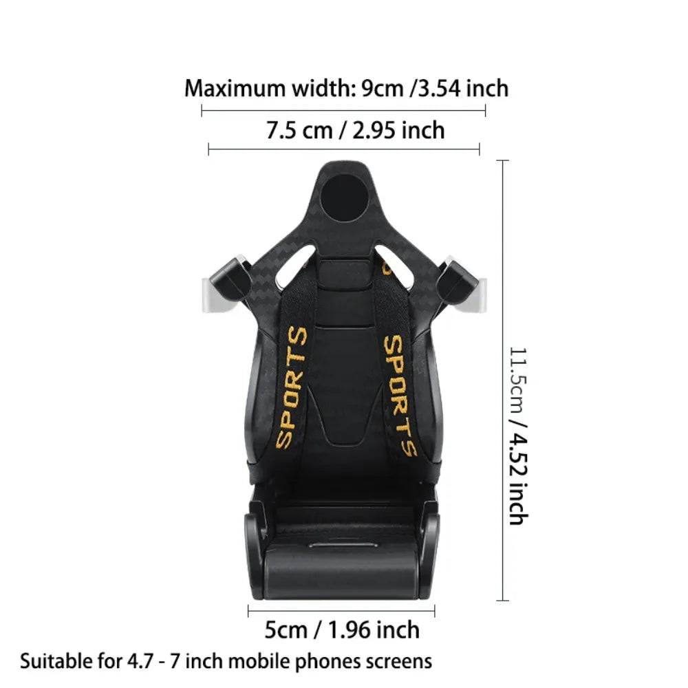 360 Carbon Fiber Racing Seat Phone Holder