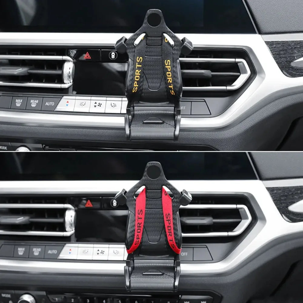360 Carbon Fiber Racing Seat Phone Holder
